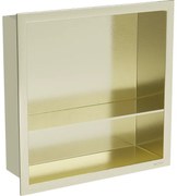 Mexen X-Wall-R półka wnękowa z kołnierzem i półką 30 x 30 cm, złota szczotkowana - 1950303010S