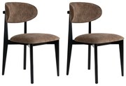 Zestaw krzeseł do jadalni Lionte Brown and Black, 2 szt.