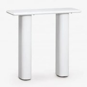 Konsola Do Przedpokoju Prostokątna 80x30 Cm Z Betonu Tiena Biała - Sklum