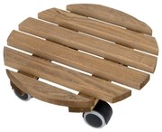 Drewniany kwietnik na kółkach ø 29 cm (wysokość 8 cm) Indoor – Esschert Design