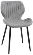 Szare welurowe krzesło pikowane C4-T34