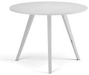 Stolik kawowy PRIMO ZEN, średnica 100 cm, biała podstawa, biały