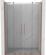 Mexen Velar L Duo drzwi prysznicowe rozsuwane 140 cm, transparent, miedź szczotkowana - 871-140-003-02-65