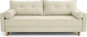 Sofa z Funkcją Spania LONAR Kremowa Japandi