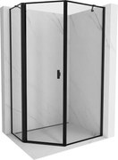 Mexen Mist kabina prysznicowa pięciokątna asymetryczna uchylna lewa 90 x 100 cm, czarna ramka, czarna - 8A8-090-100-70-70-L