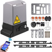 Otwieracz do Bram Przesuwnych SucceBuy, Otwieracz Bram Automatyczny 4 m z 4 Pilotami i Sterowaniem APP, Silnik do Bramy Elektrycznej dla Podjazdu Rolkowego