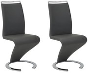 Komplet 2 krzeseł TWIZY - Materiał skóropodobny czarny