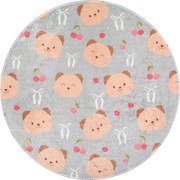 Szaro-brązowy dywan dziecięcy odpowiedni do prania ø100 cm Cute Teddies – Vitaus