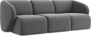 3-osobowa kanapa modułowa - z tkaniny welwetowej - stalowy - LANI