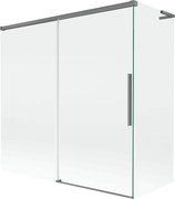 Mexen Rox L parawan nawannowy 2-skrzydłowy rozsuwany 160 + 70 x 150 cm, transparent, gun metal - 8C9L-160-070-95-00