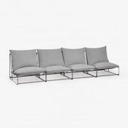 Amaro 4-częściowa Modułowa Sofa Ogrodowa Grey - Sklum