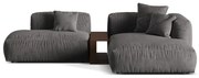 Szary aksamitny narożnik modułowy (prawostronny/z szezlongiem) Martina – Micadoni