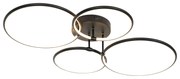 Lampa sufitowa czarna w komplecie z LED 3-stopniowo ściemnialna 4-punktowa - Joaniqa Nowoczesny Oswietlenie wewnetrzne