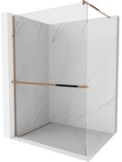 Mexen Kioto+ ścianka prysznicowa z półką Walk-in 70 x 200 cm, transparent, różowe złoto - 800-070-121-60-00
