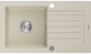 Mexen Pablo zlewozmywak granitowy 1-komorowy z ociekaczem 752 x 436 mm, beżowy, syfon chrom - 6510751010-69