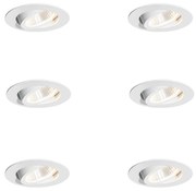 Zestaw 6 reflektorów wpuszczanych białych 6,8 cm z LED 750 lm z możliwością ściemniania IP23 - Gaius Nowoczesny Oswietlenie wewnetrzne