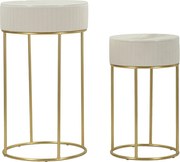 Zestaw Stolików Pomocniczych VKH772, Beżowy, 50x50x90 cm, Kendra Home