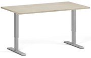 Biurko z regulacją wysokości, 140x80 cm, 2 silniki, szara podstawa, dąb naturalny