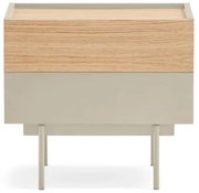 Beżowo-naturalna szafka nocna w dekorze dębu Otto – Teulat