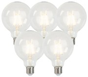 Zestaw 5 żarówek LED E27 z możliwością ściemniania G95 5W 470lm 2700K