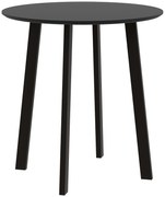 HOMCOM Stół obiadowy dla 2 osób, biała blat, metalowe nogi z nakładkami, Ø72 x 75H cm, Czarny