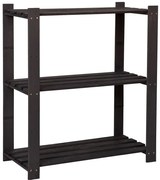 Regał czarny drewniany z 3 półkami - E6-H22