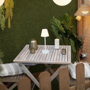 Zewnetrzna Lampa stołowa biała z wbudowanym LEDem, ładowana, ze ściemniaczem dotykowym - RenataDesignerski Oswietlenie zewnetrzne