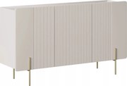 Komoda Malmi 150 cm trzydrzwiowa - kaszmir / crema bianca / złote nóżki