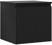 Mexen Rivel szafka łazienkowa podumywalkowa 50 cm z blatem, 1 szuflada, ryflowana , czarna mat - 91A20-05047-1-BFC71