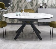 Okrągły stół rozkładany z marmurowym blatem Vertigo