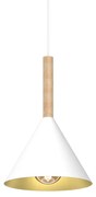 Lampa wisząca PERU WHITE 1xE27, pojedyncza, biała, złota
