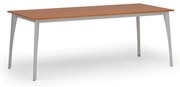 Stół konferencyjny do biura PRIMO OMEGA, 200x90 cm, szara podstawa, czereśnia