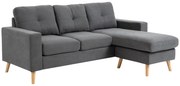 HOMCOM Sofa narożna L kształt Elegancka ciemnoszara Imitacja lnu Przestronna do salonu Wymiary 193x136x85 cm | Aosom PL