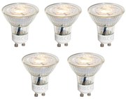 Zestaw 5 żarówek LED GU10 50mm z 3-stopniową regulacją temperatury barwowej Kelvin, przezroczyste, 4,5W 380 lm 2000-2700K