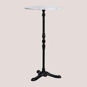 Wysoki Stół Barowy Z Marmuru Roma Biały Marmur & Redondo & Czarny - Sklum