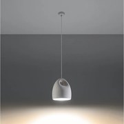 Lampy wiszące nowoczesny Zenna, ceramika - 1 źródło światła 3000K - L.25 x H.126 cm - biały