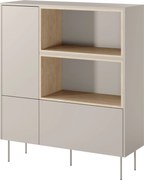 Komoda Desin 120 cm z wnękami i szufladą - kaszmir / dąb nagano