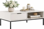 Nowoczesny stolik kawowy z 2 szufladami biały + czarny B4-K30