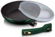 Zielona patelnia z odpinaną rączką i pokrywką 24cm F0-W21