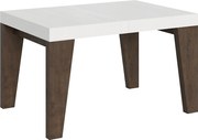 Stół rozkładany 90x130/234 cm Naxy Mix Blat jesionowy biały - Nogi orzechowe