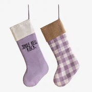 Zestaw 2 Świątecznych Skarpet Twinkle Lavanda|lavander - Sklum