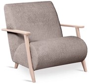 Beżowy drewniany fotel wypoczynkowy R4-M51