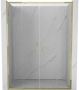 Mexen Exo drzwi prysznicowe podwójne rozsuwane 130 cm, transparent, złote - 8152-130-000-50-00
