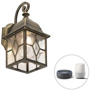 Zewnetrzna Inteligentna romantyczna lampa ścienna zewnętrzna brązowa w tym WiFi A60 - London Rustykalny / Vintage Oswietlenie zewnetrzne
