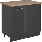 Szafka narożna antracyt wysoki połysk 86x60x81.6 r-line