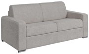 Kanapa 3-osobowa rozkładana typu express z jasnoszarej tkaniny bouclette - Miejsce do spania 140 cm - Materac 14 cm - CALITO