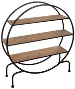 Regał trzypoziomowy okrągły Yara, praktyczny mebel z półkami MDF