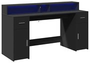 Biurko podświetlane 160 cm czarny Z6-A15