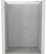 Mexen Lunar-B L drzwi prysznicowe uchylne lewe 115 cm, transparent, złote szczotkowane - 832SL-115-050-55-00-L