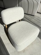 Fotel LOTUS niewielki, z dodatkiem drewna, jasny ecru, tkanina strukturalna